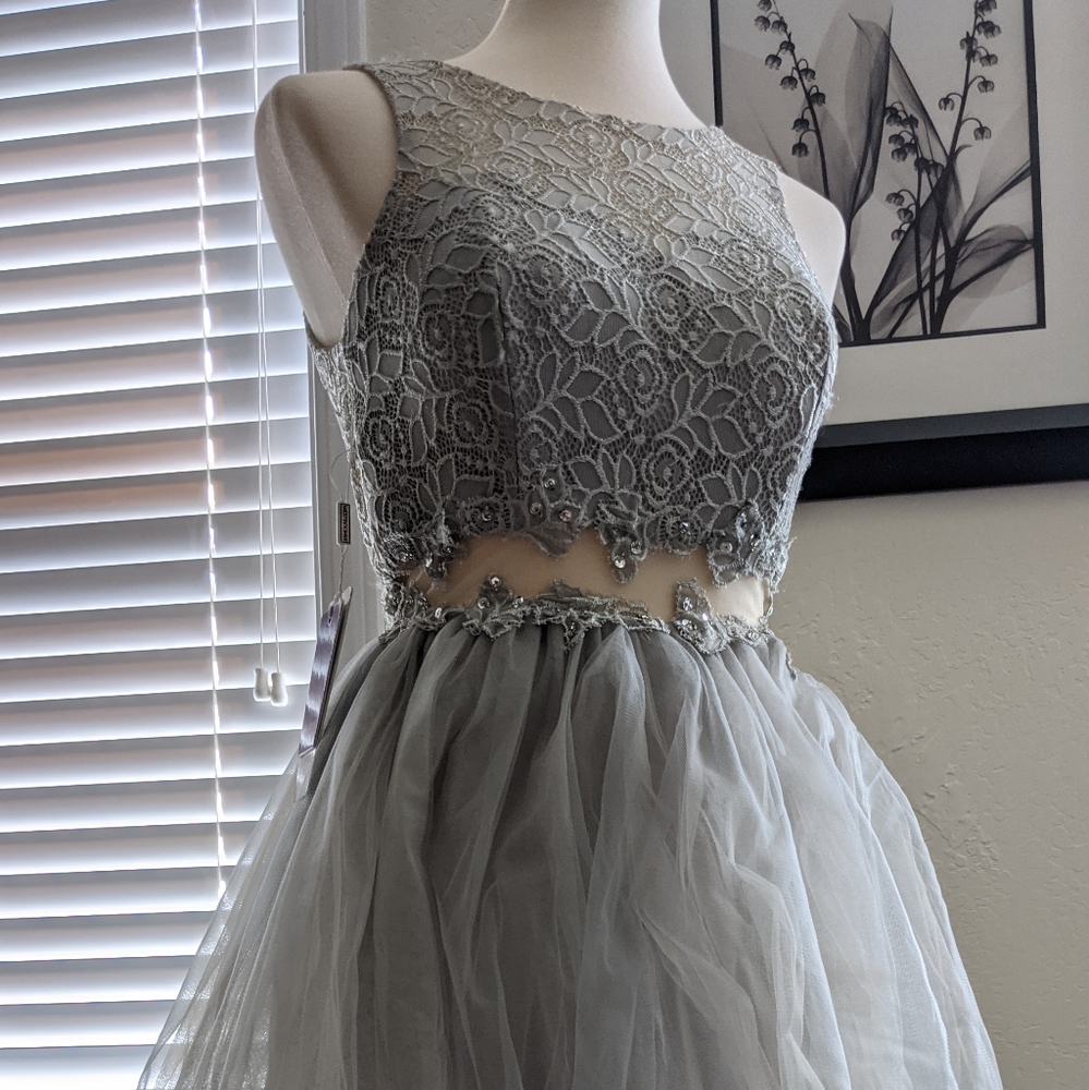 NWT JJ's House Beautiful Gray Dress - Picture 12 of 13